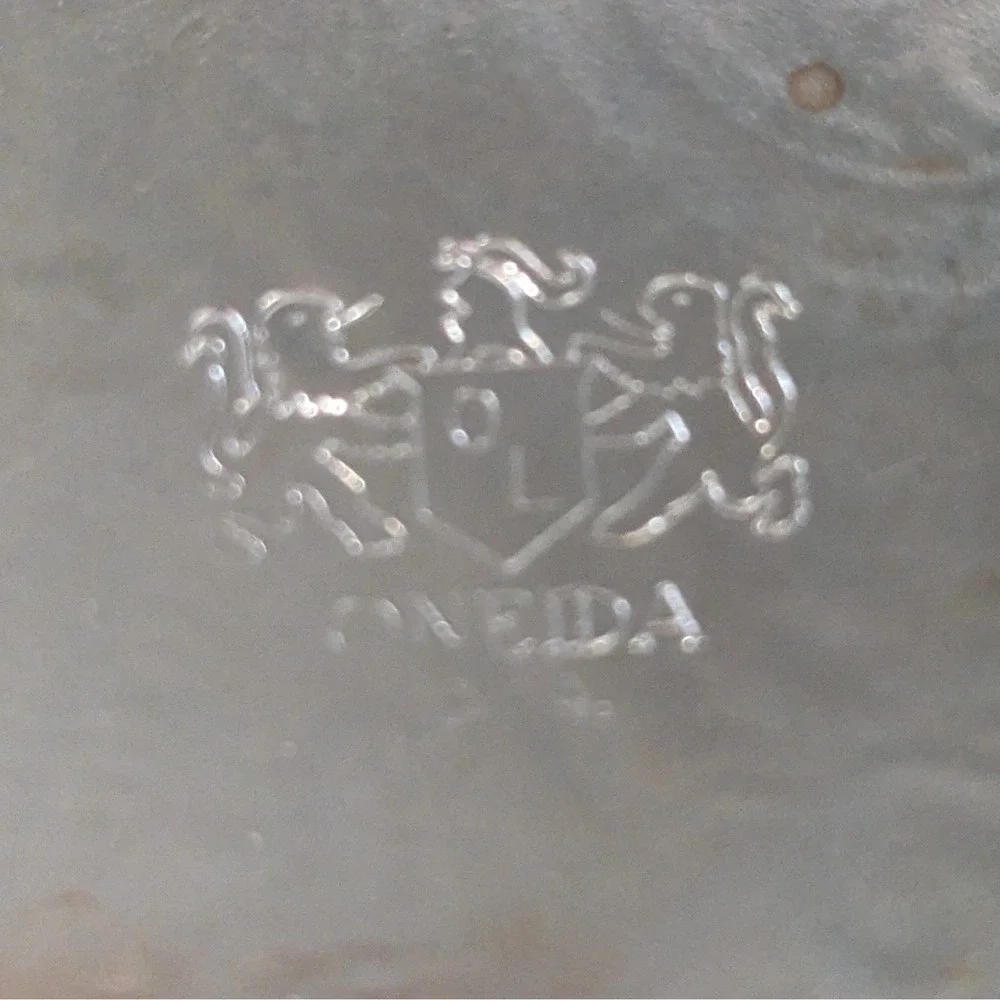 Vtg Oneida Silver Plated Oval Serving Tray Etched Floral Pierced Gallery Rim 15